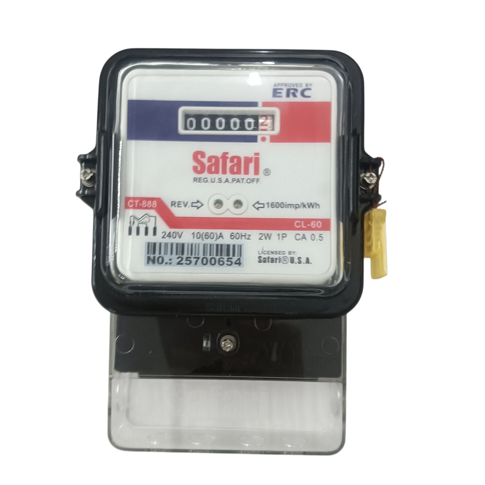Safari Electric Sub Meter, KWH Single Phase Electric Meter 10(60)A 60HZ 220V 2W CT888