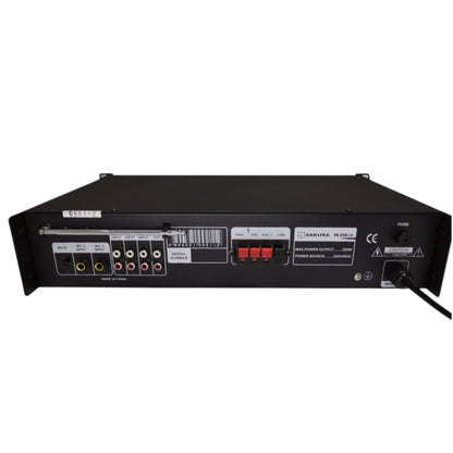 Sakura 250W Public Address Amplifier 220V PA-250UB Bluetooth USB/SD Port FM Tuner Built-in Chime 3 Microphone Input
