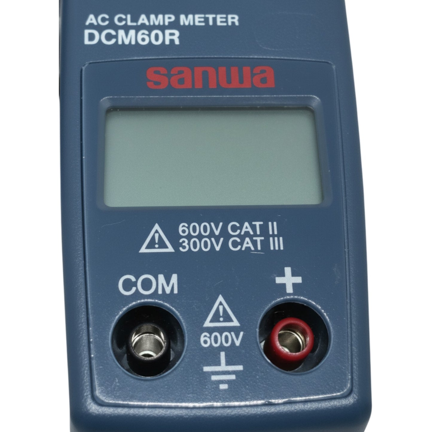 Sanwa AC clamp meter DCM60R on a white background Sanwa DCM60R Digital Clamp Tester True RMS Range 600A AC 600V AC Made In Japan Electx Electrical SUpply