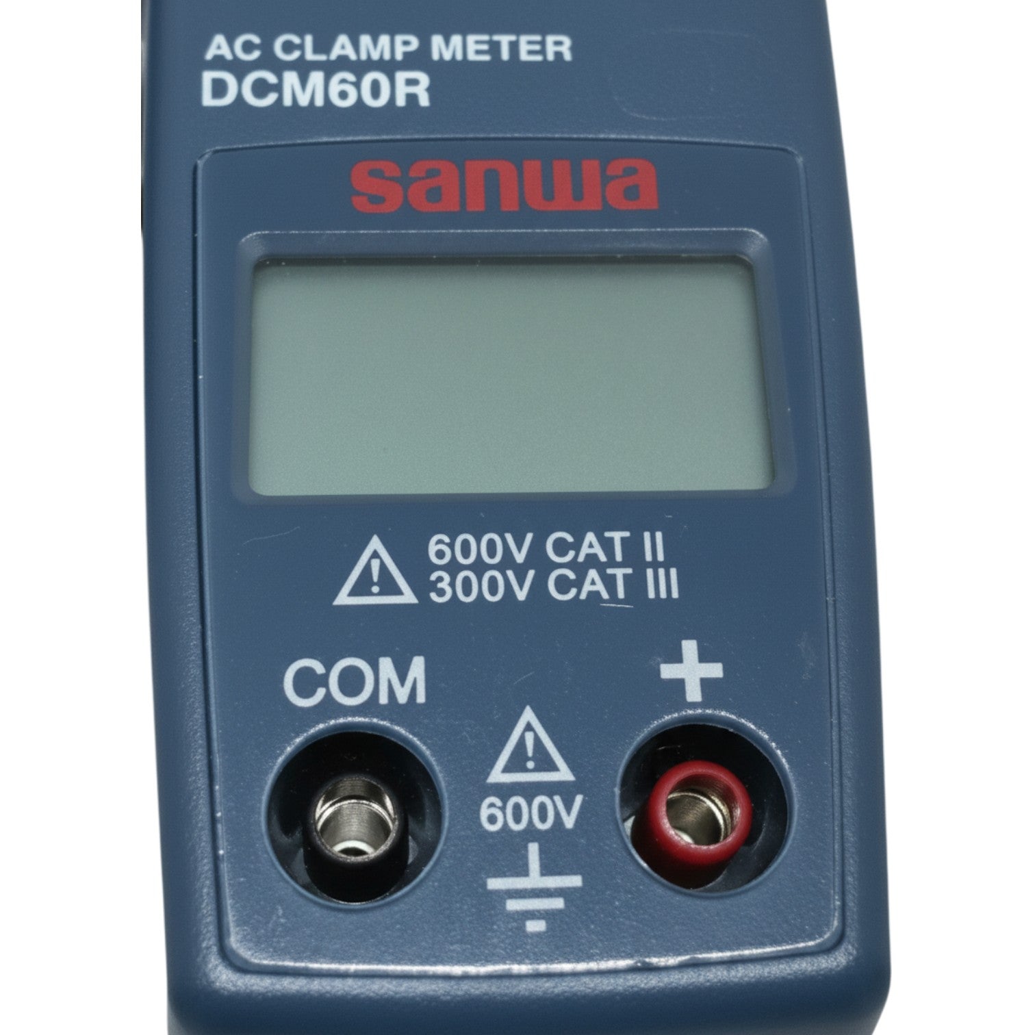 Sanwa AC clamp meter DCM60R on a white background Sanwa DCM60R Digital Clamp Tester True RMS Range 600A AC 600V AC Made In Japan Electx Electrical SUpply