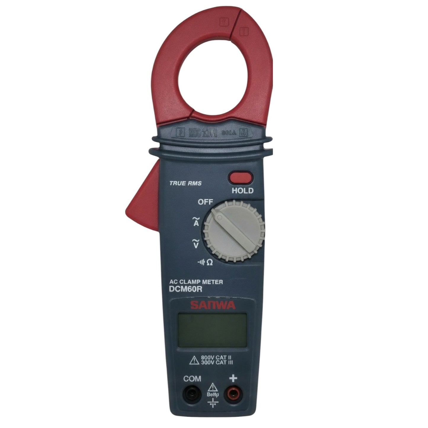 Saiwa AC clamp meter on a white backgroundSanwa DCM60R Digital Clamp Tester True RMS Range 600A AC 600V AC Made In Japan Electx Electrical SUpply