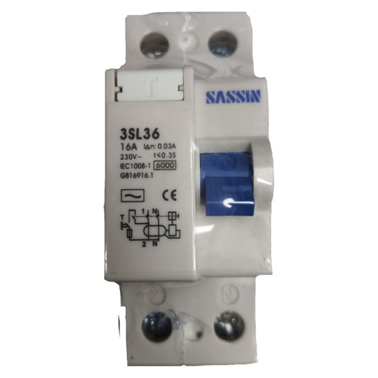 Sassini electrical circuit breaker on a white background
