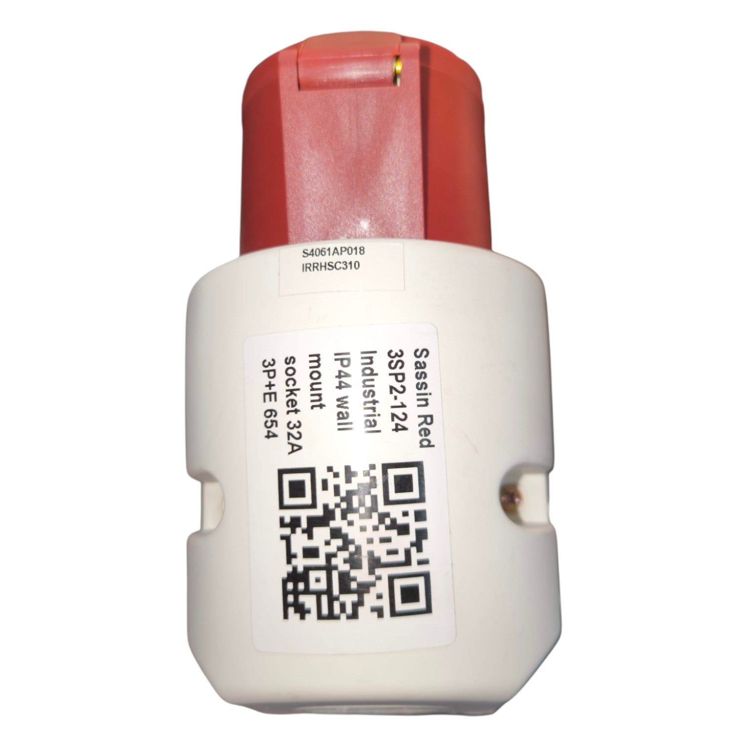 White device with red top and QR code on a white background