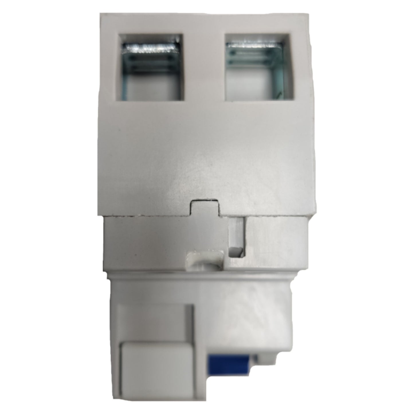 Metallic connector on a white background