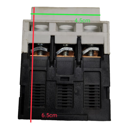 Electrical contactor with measurement markings on a white background
