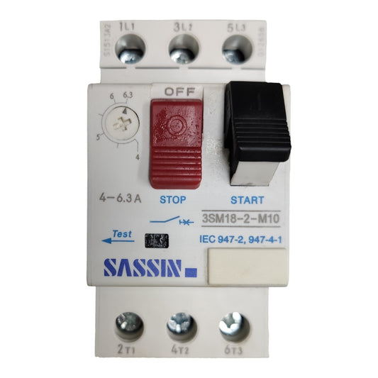 Sassin Motor Protection Device 4-6.3A 3 Phase 3 Pole 220V MPCB 3SM18-2-M14 4-6.3A