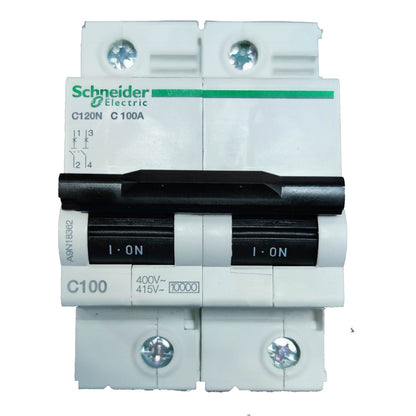 Schneider Electric circuit breaker on a white background
