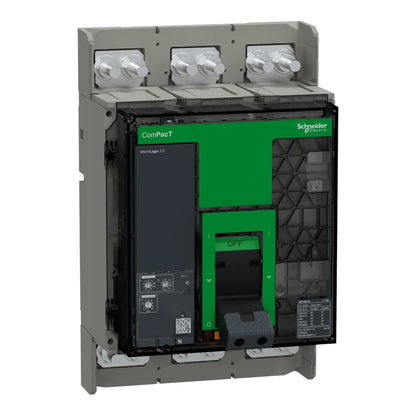 Schneider 1250A 3P Molded Case Circuit Breaker 85KAIC 220V 50Kaic 415V MCCB Fixed Type Compact MicroLogic 2.0 control unit, 1250A 3P