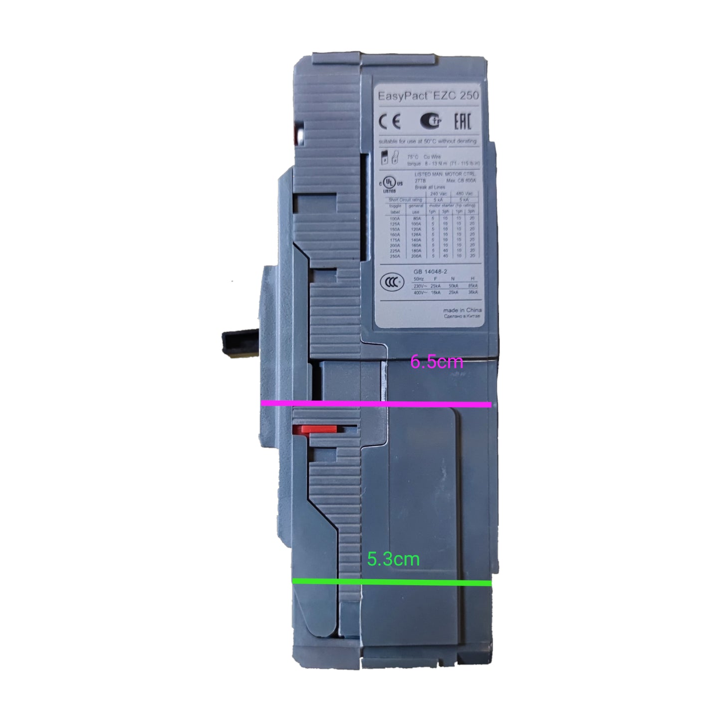 Schneider 125A 2 Pole Single Phase MCCB Industrial Circuit Breaker 36KAIC 220V Easy Pact EZC250H2125