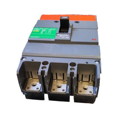 Electrical circuit breaker with Schneider branding on a white background