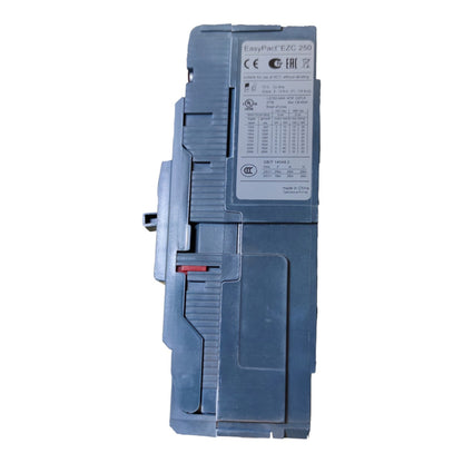 A Siemens EasyPath E2C 240 modular industrial relay module, featuring a dark gray plastic housing with a white technical specification label on the side.