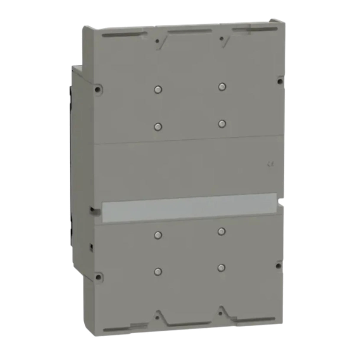 A gray modular industrial electrical component or DIN rail module with screw terminals, shown on a plain white background.