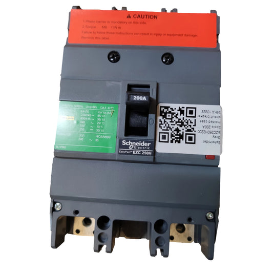 Schneider 200A 2 Pole MCCB Industrial Circuit Breaker Easy Pact Single Phase Industrial Type 36KAIC 250V EZC250H2200