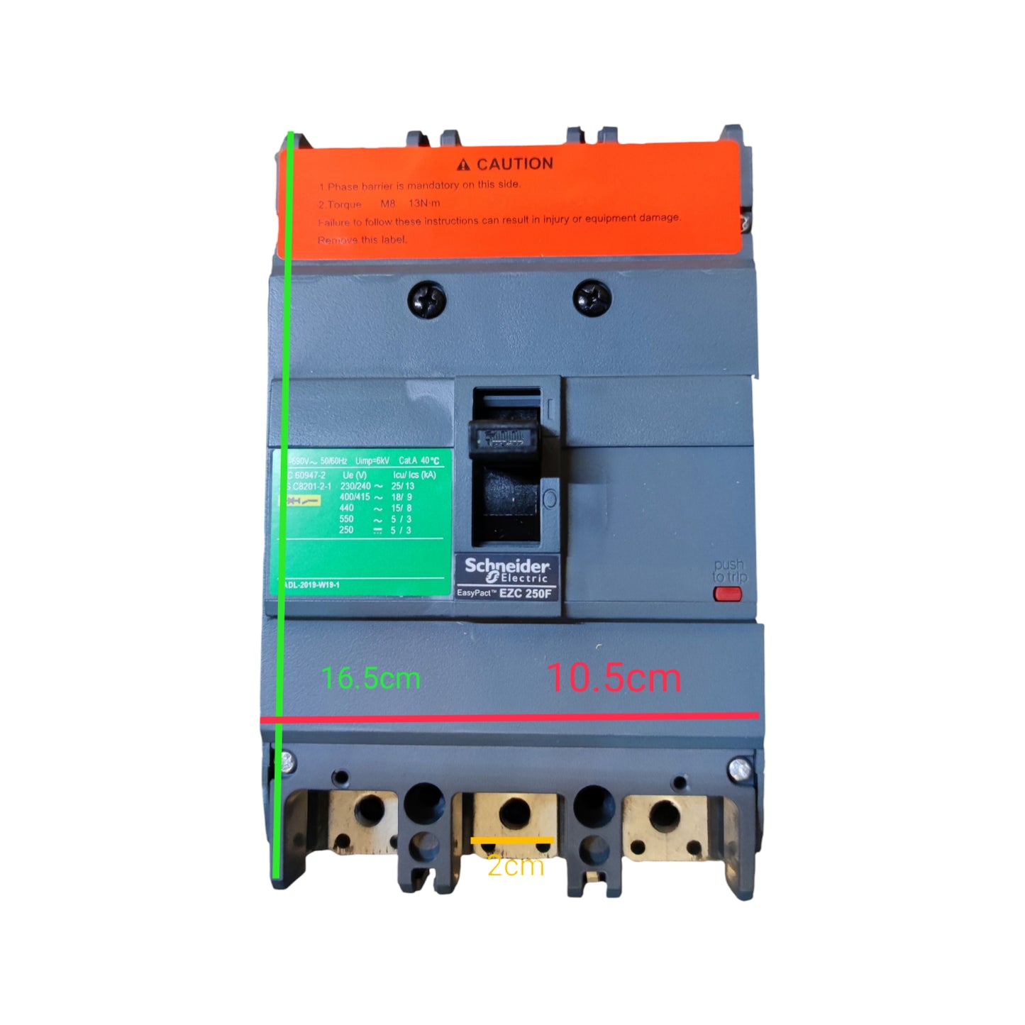 Schneider 200A 3P Industrial Circuit Breaker 18KAIC 400V EZC250F3200 Easy Pact 250AF MCCB Electx Electrical Supply