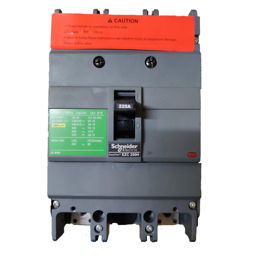Schneider 225A 2 Pole MCCB Industrial Circuit Breaker Easy Pact Single Phase 36KAIC 250V EZC250H2225