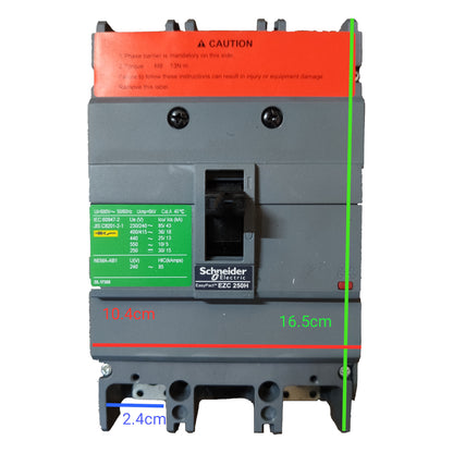 Schneider 250A 2 Pole MCCB Industrial Circuit Breaker Easy Pact Single Phase Industrial Type 36KAIC 250V EZC250H2250