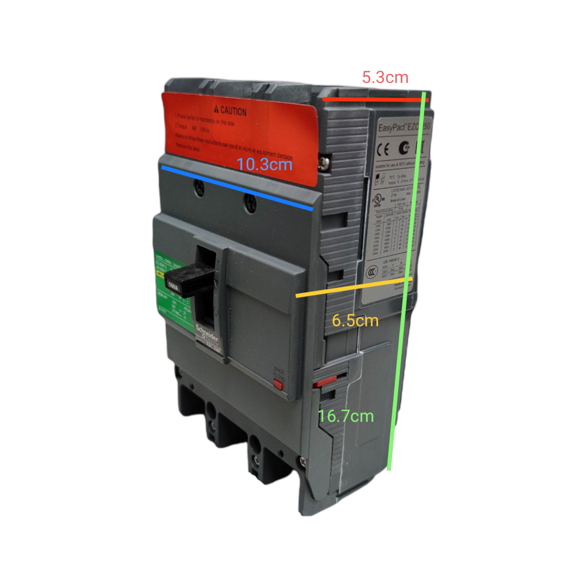 Schneider 250A 3 Pole Industrial Circuit Breaker 250AF 25KAIC 415V MCCB Easy Pact EZC250N3250 I Electx Electrical Supply