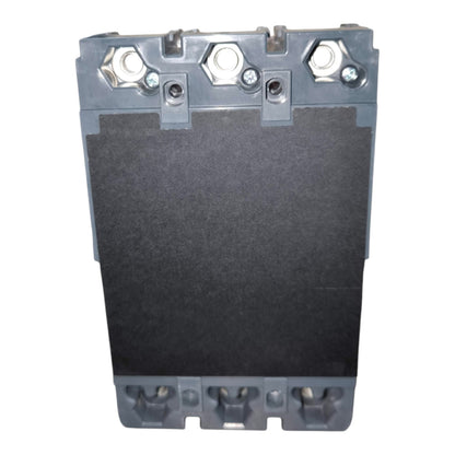 A heavy-duty industrial electrical contactor or relay component with a large black central terminal block, gray plastic housing, and three silver screw terminals at the top, shown against a plain white background.