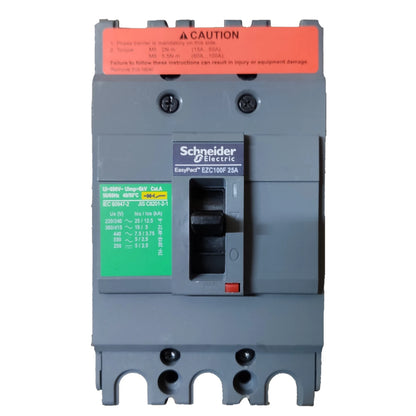 Schneider 25A 3 Pole 5KAIC 220V 100AF Industrial Circuit Breaker Type MCCB Molded Case Circuit Breaker Easy Pact EZC100F3025