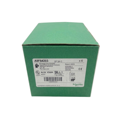 Schneider 3A 2 Pole 30KAIC 220V Miniature Circuit Breaker MCB A9F84203 iC60H C 3A IEC/EN 60898-1