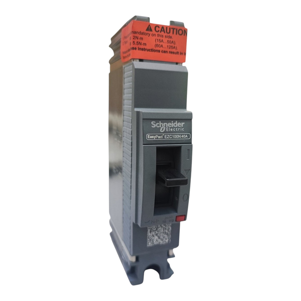 Schneider Electric Sifar EEC 230/400A circuit breaker module with a gray plastic housing, black lever, and an orange warning label on top, shown against a plain white background.