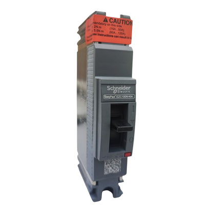 Schneider Electric Sifar EEC 230/400A circuit breaker module with a gray plastic housing, black lever, and an orange warning label on top, shown against a plain white background.