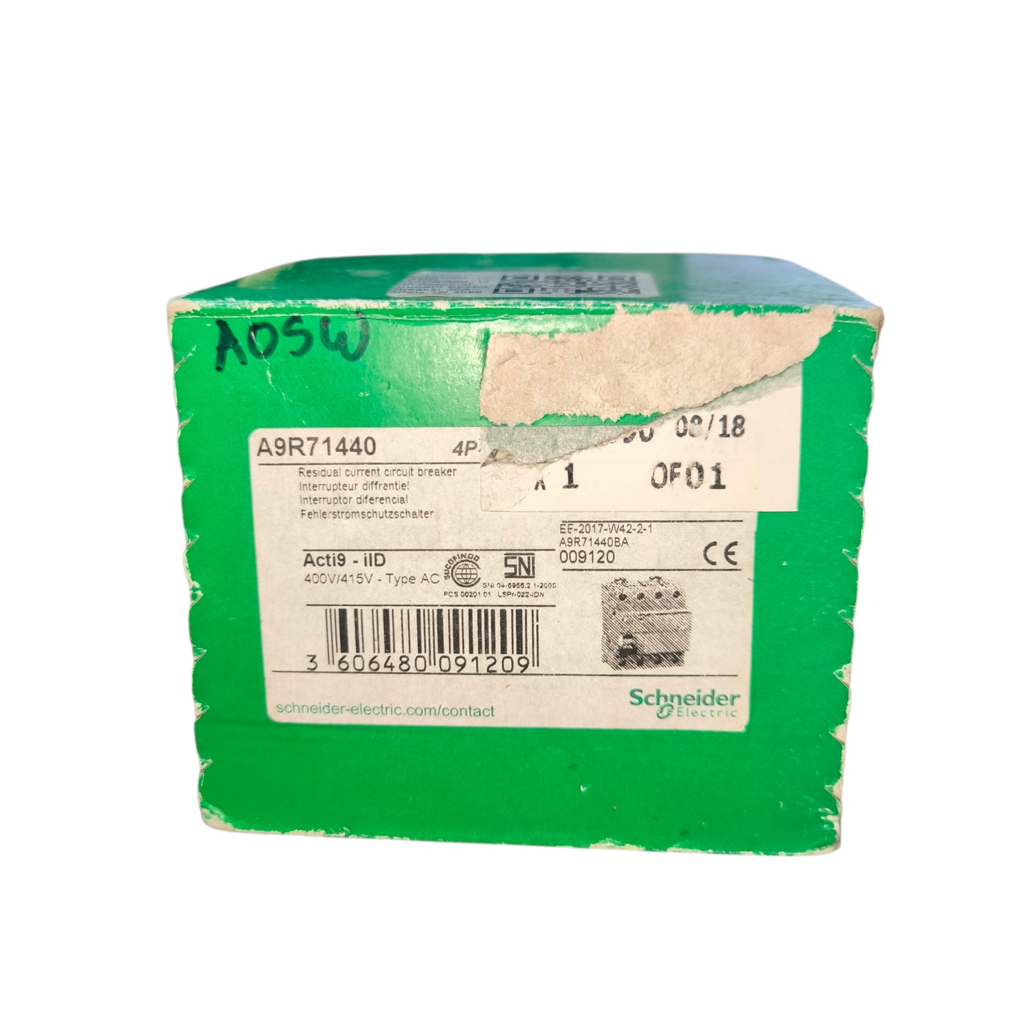 Schneider 40A 3P+N 4Pole RCCB 30mA Residual Current Circuit Breaker 220V A9R71440 Electx Electrical Supply