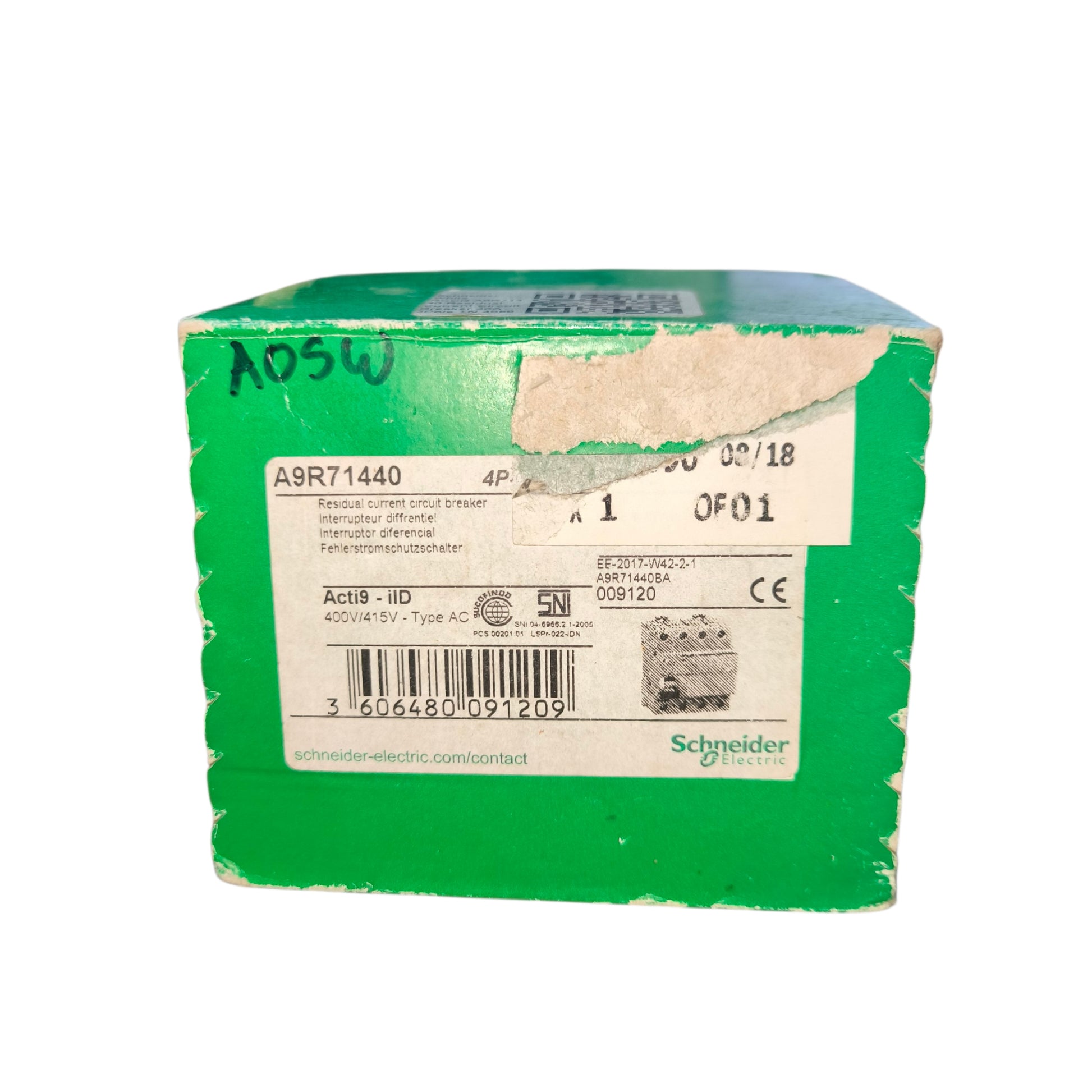 Schneider 40A 3P+N 4Pole RCCB 30mA Residual Current Circuit Breaker 220V A9R71440 Electx Electrical Supply