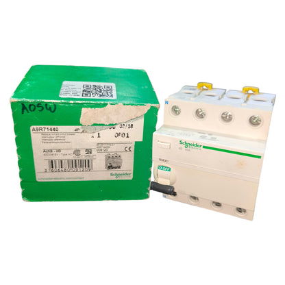Schneider 40A 3P+N 4Pole RCCB 30mA Residual Current Circuit Breaker 220V A9R71440 Electx Electrical Supply