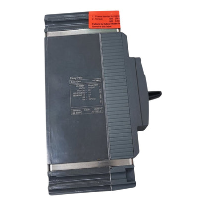 A Siemens EasyPart EEC 1600-2 industrial electronic component, featuring a dark gray ribbed plastic housing, a black terminal knob, and an orange identification sticker on top, shown against a plain white background.