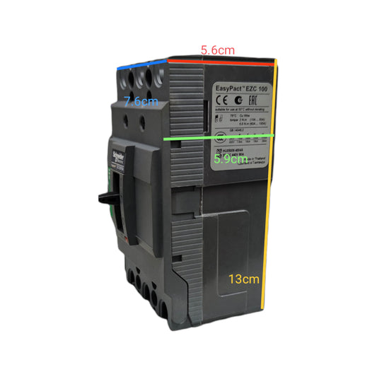 Schneider 50A 3 Pole 5KAIC 220V 100AF Industrial Circuit Breaker Type MCCB Molded Case Circuit Breaker Easy Pact EZC100F3050
