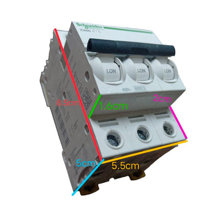 Schneider Miniature Circuit Breaker 50A 3 Pole with compact design and clear labeling for electrical safety