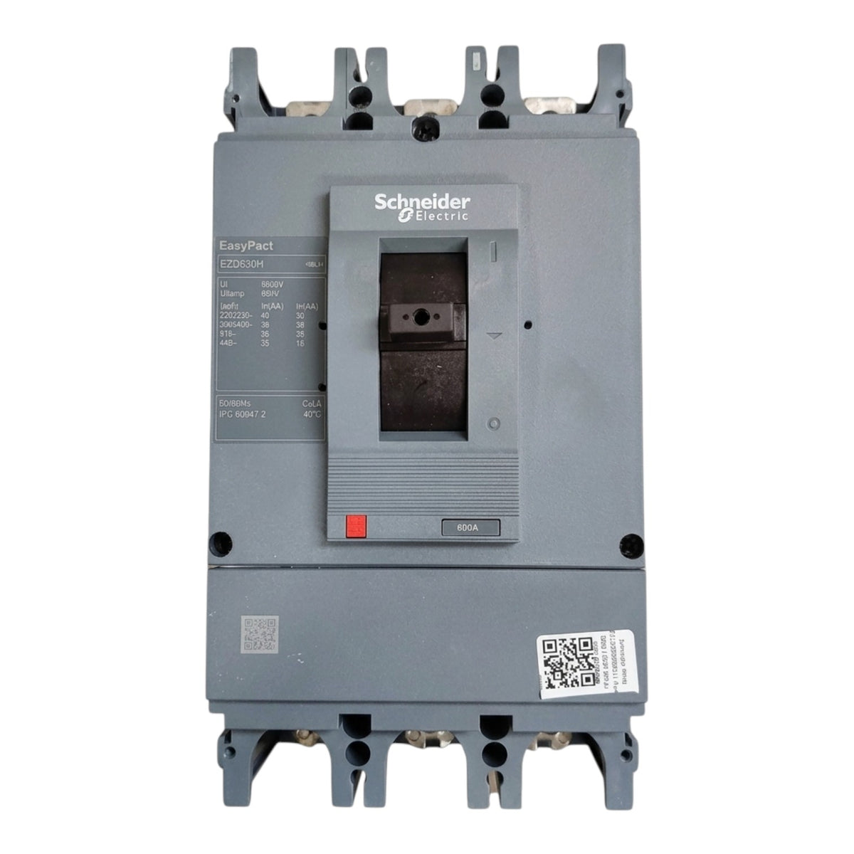 Schneider 600A 3 Pole Industrial Circuit Breaker 630AF 70KAIC 220V 50KAIC 415V Easy Pact EZC630H3600 I Electx Electrical Supply