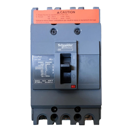 Schneider 60A 3 Pole 5KAIC 220V 100AF Industrial Circuit Breaker Type MCCB Molded Case Circuit Breaker Easy Pact EZC100F3060