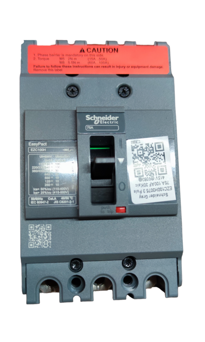 Schneider 75A 3P 10KAIC 220V MCCB Industrial Circuit Breaker EZC100H3075