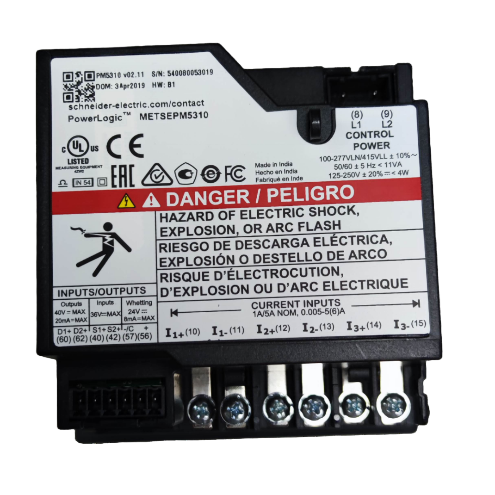 Schneider Digital Power Meter METSEPM5310 Power Logic PM5310 90-450V AC 45-65 Hz RS485 Single Phase or 3 Phase Electx Electrical SUpply 5 6