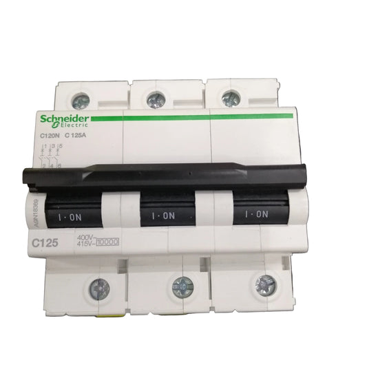 Schneider MCB C120N Circuit Breaker 3P 125A C curve 15kA 220V 10kA 415V A9N18369