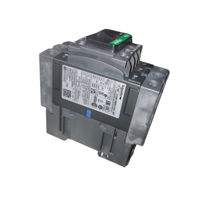 Electrical component with a label on a white background