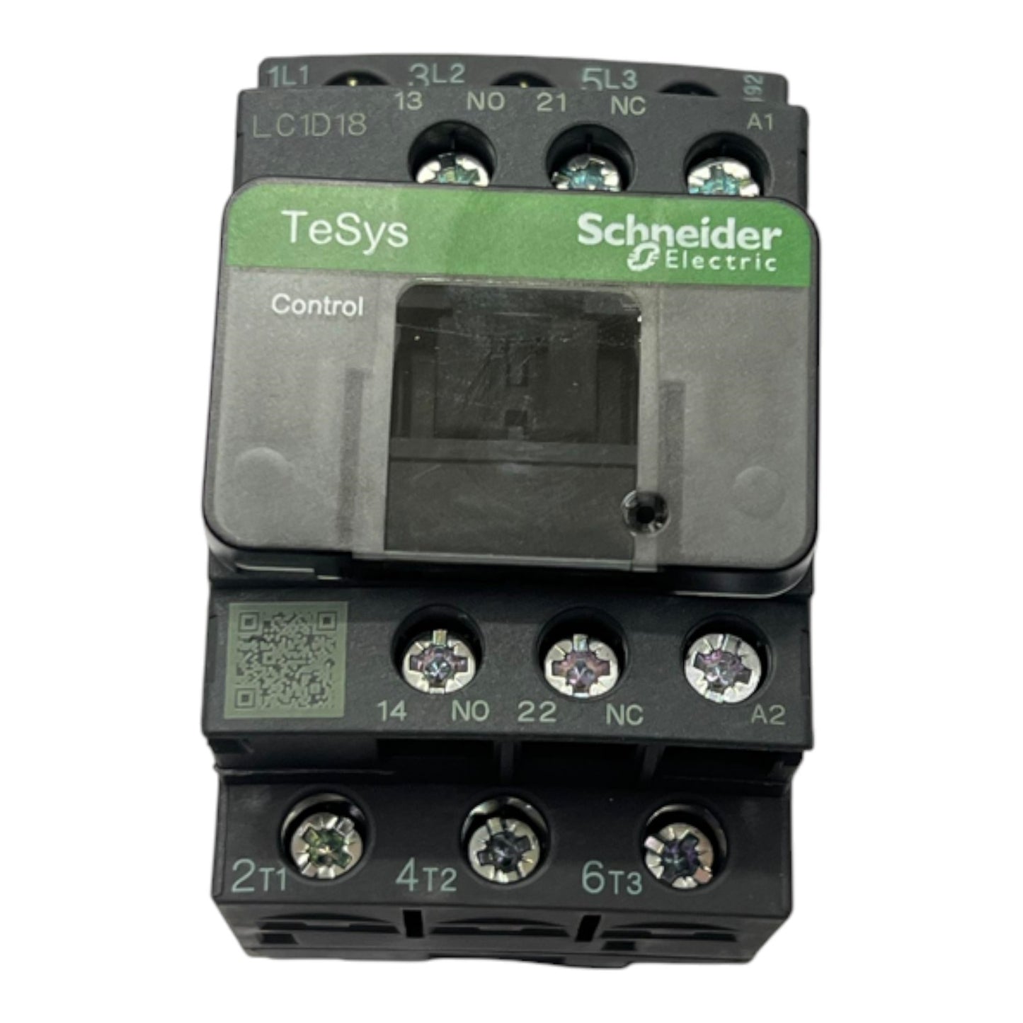 Schneider Electric TeSys control relay on a white background Schneider Magnetic Contactor GRAY 18A 220V Coil LC1D18M7, LC1D18 Electx Electrical Supply