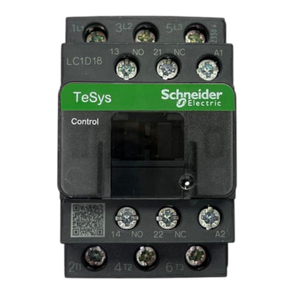 Schneider TeSys Magnetic Contactor LC1D18F7 110 Volts with multiple terminal connections for electrical circuits