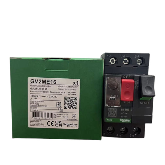 Motor circuit breaker with green packaging on a white background