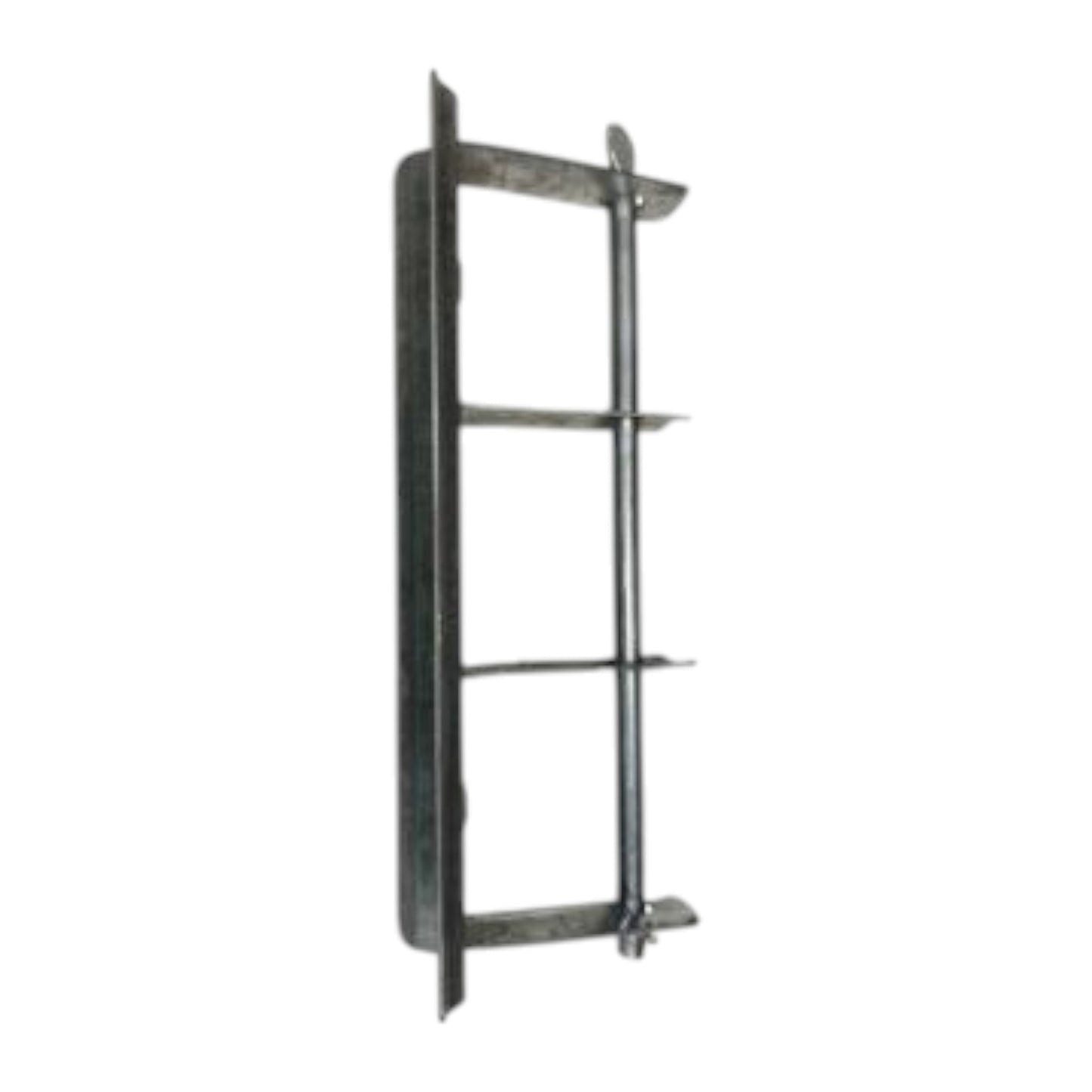 Metal wall shelf on a white background Secondary Rack 2 Wire Galvanize Steel For Cable Management Electx Electrical Supply