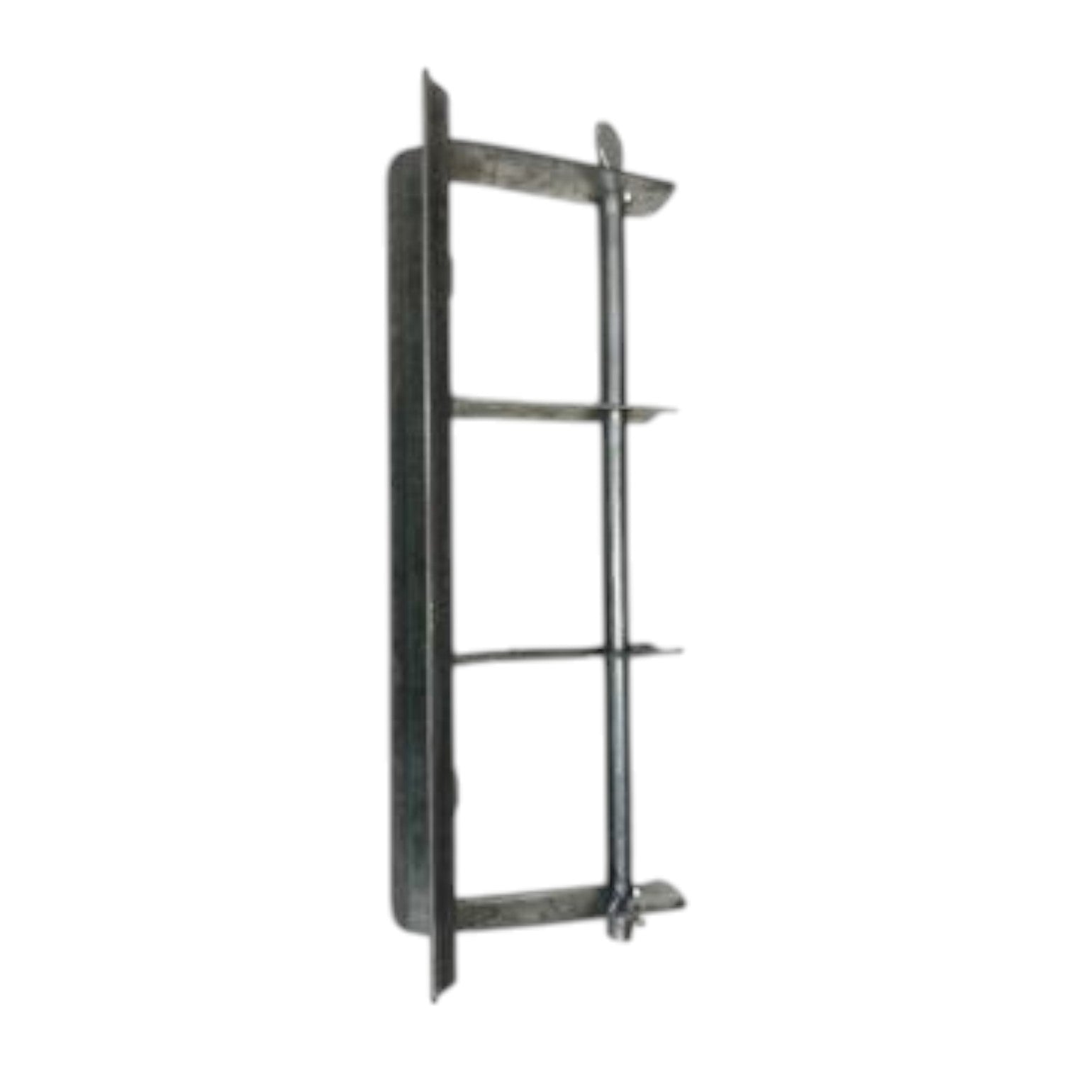 Metal wall shelf on a white background Secondary Rack 2 Wire Galvanize Steel For Cable Management Electx Electrical Supply