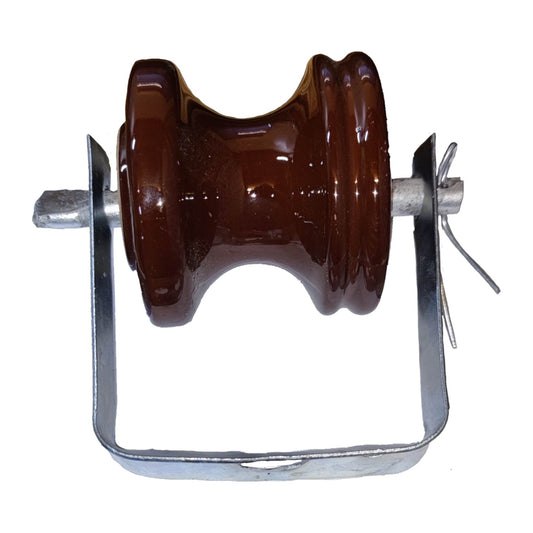 Secondary rack 1 wire insulator with a durable ceramic design for reliable electrical insulation