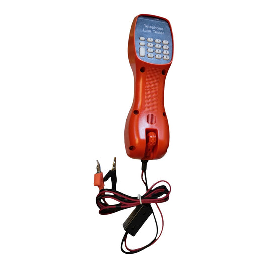 Orange telephone line tester with keypad on a white background Senter Telephone Line Tester ST230C Butt Sets Lineman's Handset Trouble Shooting Telephone Lines