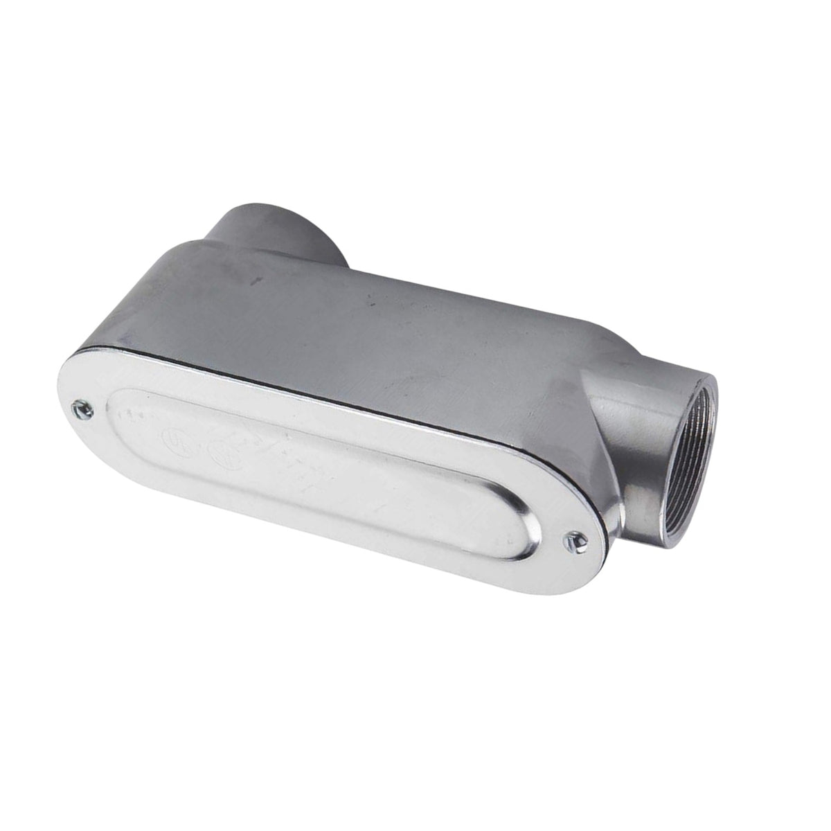 A polished stainless steel plumbing fitting, specifically a 90-degree elbow with a threaded female end, shown on a plain white background.