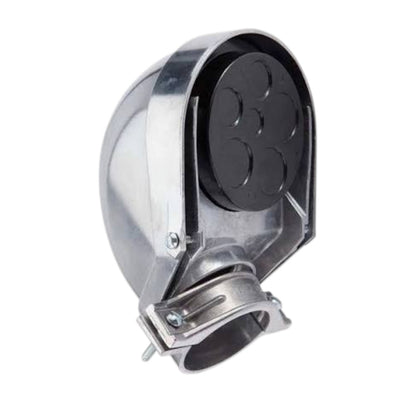 A silver metal elbow duct with a black circular filter element visible inside, shown on a plain white background.