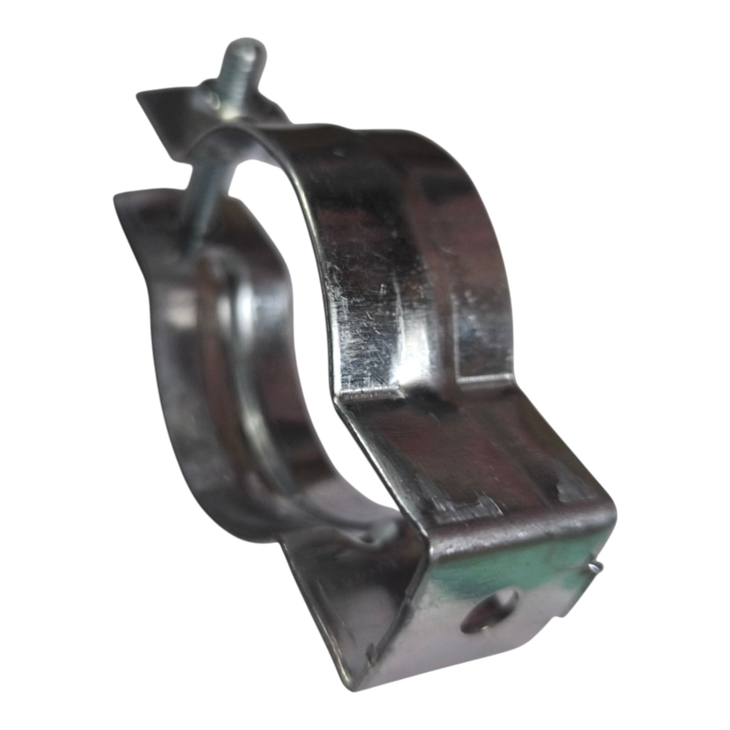 A galvanized steel metal clamp with a wing nut, shown on a plain white background.