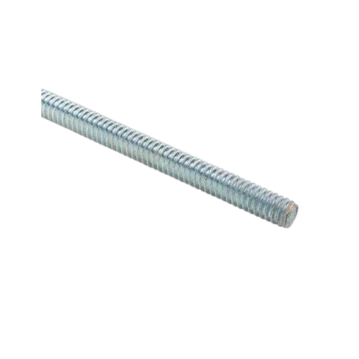 A single threaded metal rod or bolt shown diagonally on a plain white background.