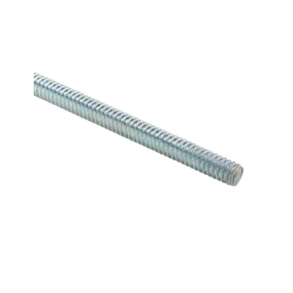 A single threaded metal rod or bolt shown diagonally on a plain white background.
